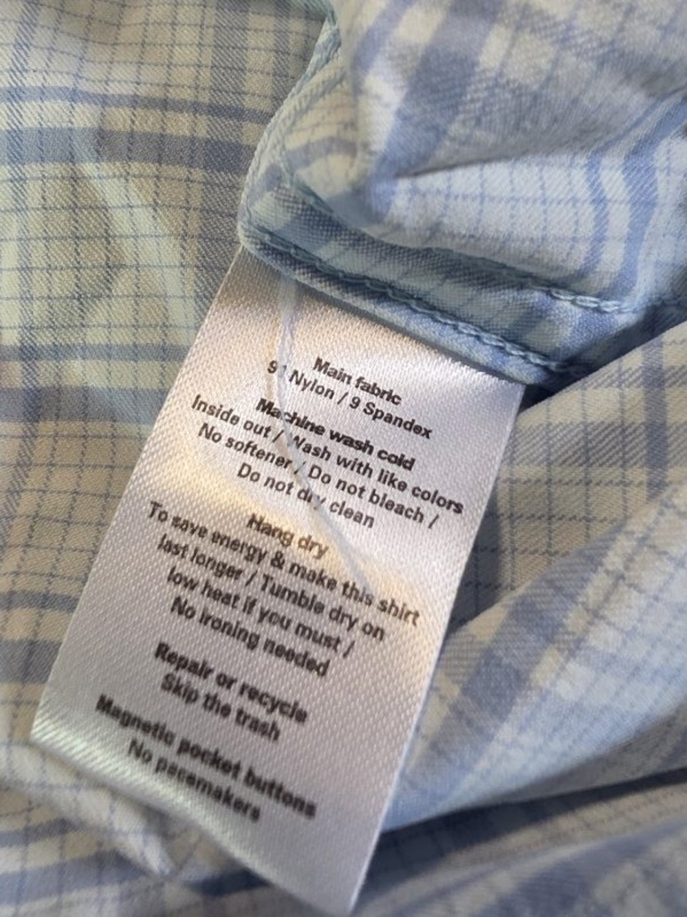 Poncho Outdoors Performance Shirt Mens M White/Blue Plaid Magnetic Pockets. NWT - Picture 5 of 9